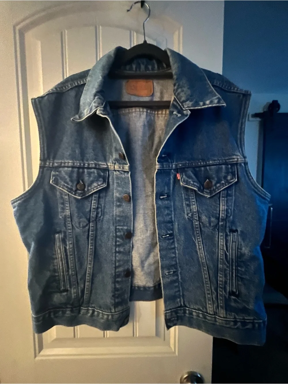 Classic Vintage Levi's Medium Blue Denim Trucker Vest, XL